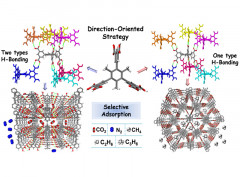 Self-assembly of two robust 3D supramolecular organic frameworks from a geometrically nonplanar molecule for high gas selectivity performance